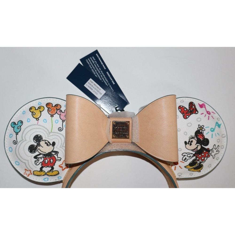 NEW DOONEY & BOURKE Sketch 2024 DISNEY PARKS Mickey Minnie Headband Ears Dustbag - Picture 7 of 16